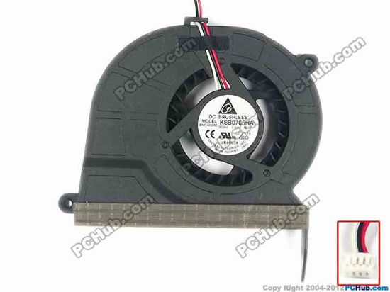 93153 Samsung Laptop NP-RV511 ( RV511 ) Cooling Fan  KSB0705HA, -AJ2L, w15x3x3, 5V 0.40A, Bare fan Samsung Laptop NP-RV511 ( RV511 ) Cooling Fan  