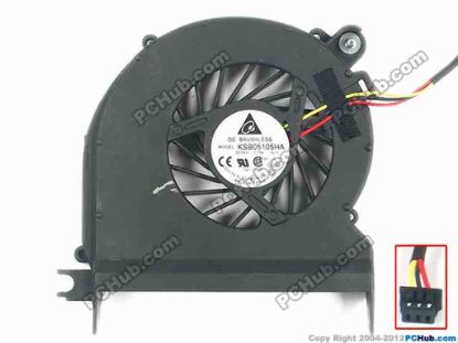 93154 Delta Electronics KSB05105HA Cooling Fan  -9L16, w1xx3, 5V 0A,Bare fan Delta Electronics KSB05105HA Cooling Fan