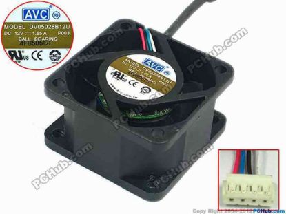 93203 AVC DV05028B12U Server - Square Fan P003, P008, sq50x50x28, w85x4x4, 12V 1.65A AVC DV05028B12U Server - Square Fan 