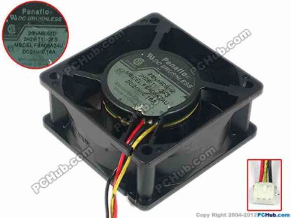 93279 Panasonic FBA06A24U Server - Square Fan sq60x60x25, w130x3x3, 24V 0.16A Panasonic FBA06A24U Server - Square Fan 