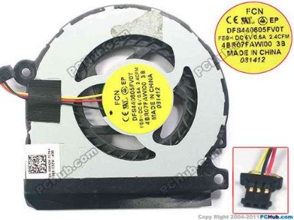 93300 Forcecon DFS440605FV0T Cooling Fan  FB9H, w15x3x3, 5V 0.5A, Bare fan Forcecon DFS440605FV0T Cooling Fan  