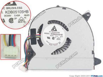 93327 Delta Electronics KDB05105HB Cooling Fan  -BJ23, w20x4x4, 5V 0.40A, Bare fan Delta Electronics KDB05105HB Cooling Fan  