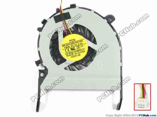 93374 Forcecon DFS531005MC0T Cooling Fan  FB9B, w25x3x3, 5V 0.5A, Bare fan Forcecon DFS531005MC0T Cooling Fan