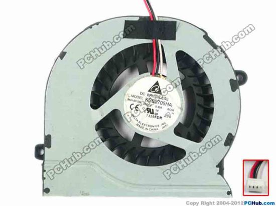 93379 Delta Electronics KSB0705HA Cooling Fan  -BC53, w15x3x, 5V 0.40A, Bare fan Delta Electronics KSB0705HA Cooling Fan  
