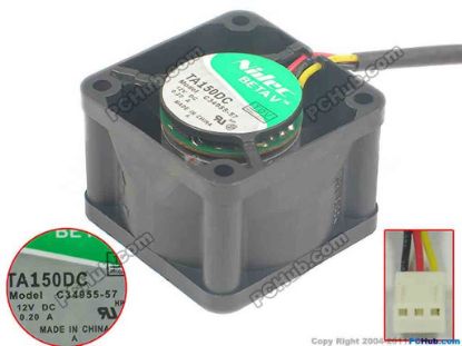 93416 Nidec C34957-57 Server - Square Fan TA150DC, sq40x40x28, w215x3x3, 12V 0.2A Nidec C34957-57 Server - Square Fan 