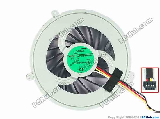 93418 ADDA AB1305HX-PDB Cooling Fan  WJ7, w60x4x4, 5V 0.50A, Bare fan ADDA AB1305HX-PDB Cooling Fan