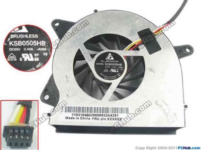 93575 Delta Electronics KSB0505HB Cooling Fan  -AH08, w65x4x4, 5V 0.40A, Bare fan Delta Electronics KSB0505HB Cooling Fan  