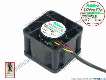 93629 Nidec W40S12BS4A5-07 Server - Square Fan TO3R1, sq40x40x28, w125x4x4, 12V 0.73A Nidec W40S12BS4A5-07 Server - Square Fan 