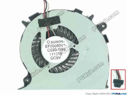 93660 SUNON EF50060V1-C020-G99 Cooling Fan  w15x3x3, 5V, Bare fan SUNON EF50060V1-C020-G99 Cooling Fan  