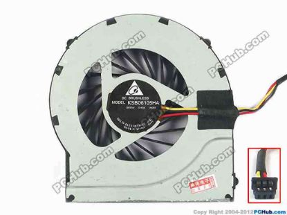 93666 HP Pavilion dv7-4000 Series Cooling Fan  KSB06105HA, -AC60, w15x3x3, 5V 0.40A, Bare fan HP Pavilion dv7-4000 Series Cooling Fan  