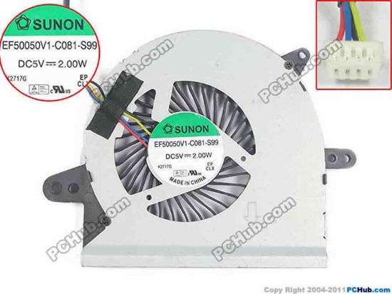93680 SUNON EF50050V1-C081-S99 Cooling Fan  w55x4x4, 5V 2.00W, Bare fan SUNON EF50050V1-C081-S99 Cooling Fan  