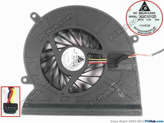 93874 Delta Electronics KUC1012D Cooling Fan  -9K80, W105x4x4, 12V 0.75A, Bare fan Delta Electronics KUC1012D Cooling Fan  