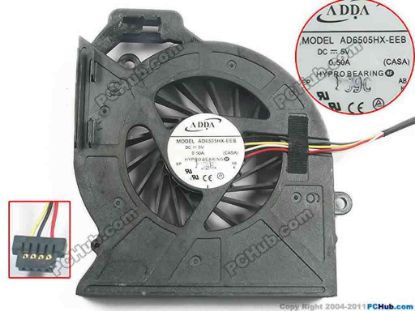 93888 HP Pavilion dv6-6151TX Cooling Fan  AD6505HX-EEB, CASA, w55x4x4, 5V 0.50A, Bare fan HP Pavilion dv6-6151TX Cooling Fan  