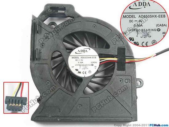 93888 HP Pavilion dv6-6151TX Cooling Fan  AD6505HX-EEB, CASA, w55x4x4, 5V 0.50A, Bare fan HP Pavilion dv6-6151TX Cooling Fan  