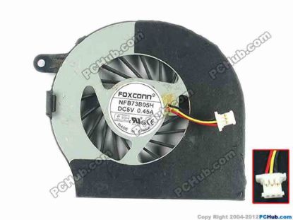 93983 HP G62 Series Cooling Fan  NFB73B05H, w15x3x3, 5V 0.45A HP G62 Series Cooling Fan  