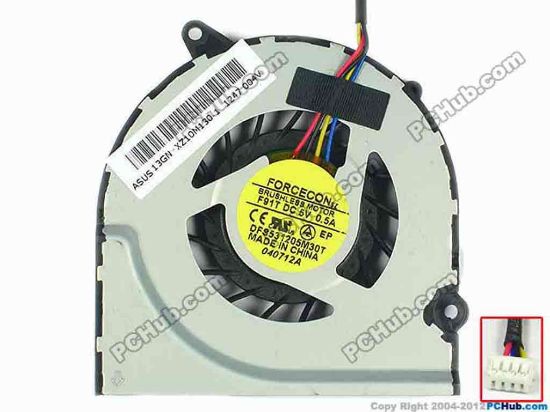 94024 ASUS U30JC Cooling Fan  F91T, w25x4x4, 5V 0.5A, Bare fan ASUS U30JC Cooling Fan  