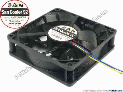 94083 Sanyo Denki 9A0912M4D09  Server - Square Fan sq90x90x25, 3-wire, 12V 0.12A Sanyo Denki 9A0912M4D09  Server - Square Fan 
