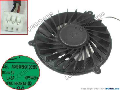 94156 Acer Aspire 5750 Series Cooling Fan  0P5WE0, w25x3x3, 5V 0.45A, Bare fan Acer Aspire 5750 Series Cooling Fan
