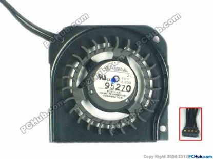 94162 Dell Latitude Z600 Cooling Fan  MCF-809AM05, w25x4x4, 5V 0.23A, Bare fan Dell Latitude Z600 Cooling Fan  