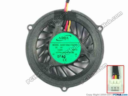 94259 ADDA AD06105MX10E300 Cooling Fan  0B13, w35x3x3, 5V 0.40A, Bare fan ADDA AD06105MX10E300 Cooling Fan  