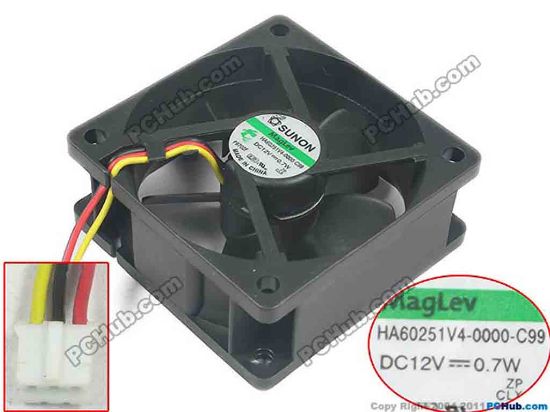 94363 SUNON HA60251V4-0000-C99 Server - Square Fan DC12V 0.7W, 60x60x25mm, New SUNON HA60251V4-0000-C99 Server - Square Fan
