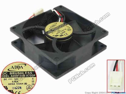 94456 ADDA AD0812XB-A73GP Server - Square Fan S, sq80x8x25, w35x3x3, 12V 0.55A ADDA AD0812XB-A73GP Server - Square Fan 