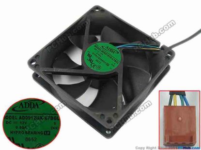 94490 ADDA AD0912UX-A7BGL Server - Square Fan (NS), S, sq90x90x25, 4-wire, 12V 0.50A ADDA AD0912UX-A7BGL Server - Square Fan 