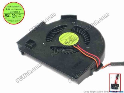94529 Lenovo ThinkPad X220 Series Cooling Fan  04W1174, M-233C-1, W55X3X4, 5V 0.23A, Bare fan Lenovo ThinkPad X220 Series Cooling Fan  