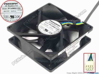 94618 Foxconn PVA080G12Q Server - Square Fan -P02-AD, w200x4x4, 12V 0.65A Foxconn PVA080G12Q Server - Square Fan 