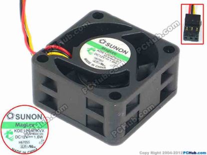 94640 SUNON KDE1204PKVX Server - Square Fan MS.M.B400, MS.GN, sq40x40x20, w100x3x3, 12V 1.6W SUNON KDE1204PKVX Server - Square Fan 