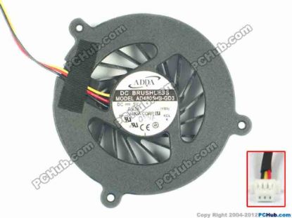 94666 ADDA AD4805HB-GD3 Cooling Fan  YB9, w55x3x3, 5V 0.42A, Bare fan ADDA AD4805HB-GD3 Cooling Fan  