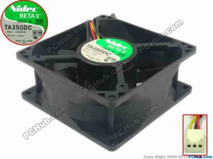 94847 Nidec M34650-33 Server - Square Fan TA350DC, sq90x90x38, w75x3x3, 12V 0.64A Nidec M34650-33 Server - Square Fan 