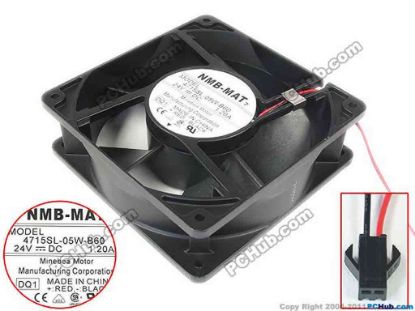 94882 NMB-MAT / Minebea 4715SL-05W-B60 Server - Square Fan DQ1, 24V 1.20A. New NMB-MAT / Minebea 4715SL-05W-B60 Server - Square Fan 