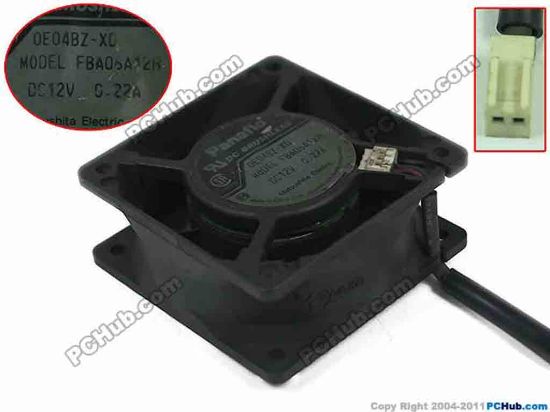 95006 Panasonic FBA06A12H Server - Square Fan 4J29DD-1A, sq60x60x25, w120x2x2, 12V 0.22A Panasonic FBA06A12H Server - Square Fan 