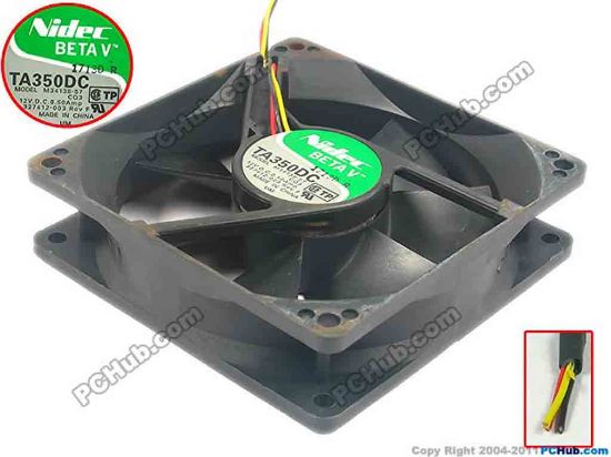 95065 Nidec M34138-57 Server - Square Fan CQ3, sq90x90x25, 3-wire, 12V 0.50A Nidec M34138-57 Server - Square Fan 