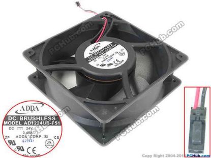 95066 ADDA AD1224UB-F51 Server - Square Fan S, sq120x120x38, 2-wire, 24V 0.40A ADDA AD1224UB-F51 Server - Square Fan 