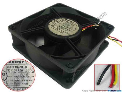 95084 ebm-papst MULTIFAN 4214/12 Server - Square Fan sq120x120x38, 3-wire, 24V 4.3W ebm-papst MULTIFAN 4214/12 Server - Square Fan 