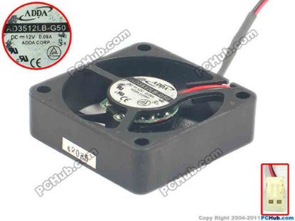 95169 ADDA AD3512LB-G50 Server - Square Fan (4), sq35x35x10, 2-wire, 12V 0.09A ADDA AD3512LB-G50 Server - Square Fan 