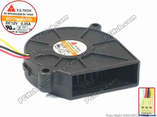 95241 Y.S TECH BD126018HB Server - Blower Fan bw60x60x18, 3-wire, 12V 0.35A Y.S TECH BD126018HB Server - Blower Fan 