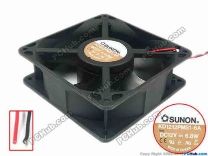 95256 SUNON KD1212PMS1-6A Server - Square Fan sq120x120x38, 2-wire, 12V 6.8W SUNON KD1212PMS1-6A Server - Square Fan &nbsp;
