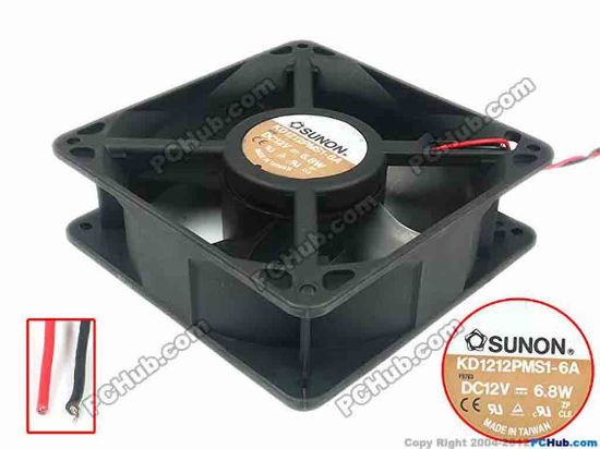 95256 SUNON KD1212PMS1-6A Server - Square Fan sq120x120x38, 2-wire, 12V 6.8W SUNON KD1212PMS1-6A Server - Square Fan &nbsp;