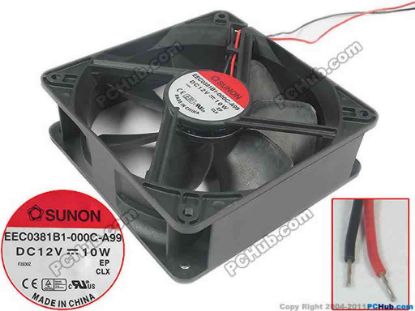95328 SUNON EEC0381B1-000C-A99 Server - Square Fan sq120x120x38, 2-wire, 12V 10W SUNON EEC0381B1-000C-A99 Server - Square Fan 