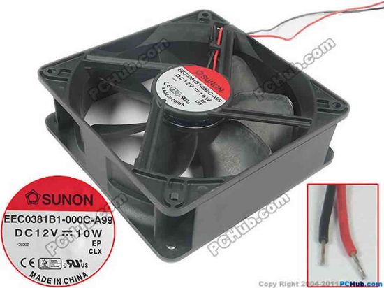95328 SUNON EEC0381B1-000C-A99 Server - Square Fan sq120x120x38, 2-wire, 12V 10W SUNON EEC0381B1-000C-A99 Server - Square Fan 