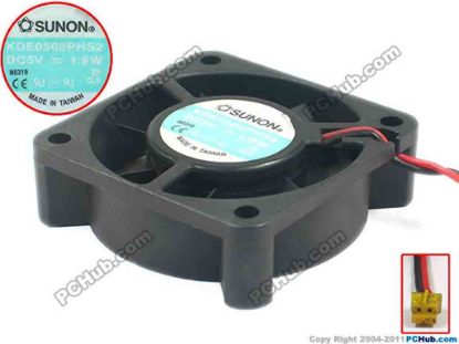 95333 SUNON KDE0505PHS2 Server - Square Fan sq50x50x15, w215x2x2, 5V 1.9W SUNON KDE0505PHS2 Server - Square Fan 
