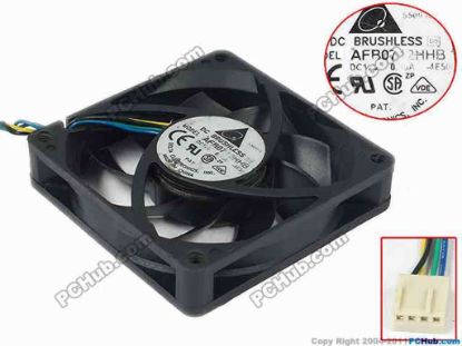 95709 Delta Electronics AFB0712HHB Server - Square Fan -4E50, sq70x70x15, 4-wire, 12V 0.45A Delta Electronics AFB0712HHB Server - Square Fan 