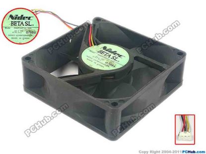 95782 Nidec D08T-24TS9 Server - Square Fan 04A, sq80x80x25, 3-wire, 24V 0.15A Nidec D08T-24TS9 Server - Square Fan 