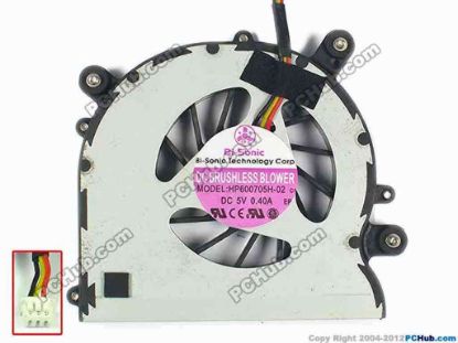106155 Bi-Sonic HP600705H-02 Cooling Fan  w25x3x3, 5V 040A, Bare fan Bi-Sonic HP600705H-02 Cooling Fan  