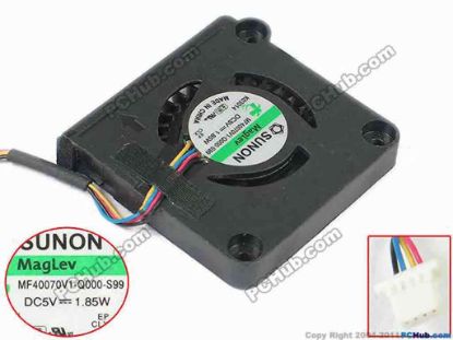 106209 SUNON MF40070V1-Q000-S99 Cooling Fan  w53x4x4, 5V 1.85W, Bare fan SUNON MF40070V1-Q000-S99 Cooling Fan