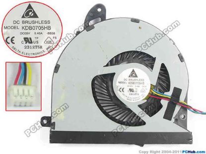 106238 ASUS U46 Series Cooling Fan   -BB38, w53x4x4, 5V 0.40A, Bare fan ASUS U46 Series Cooling Fan  