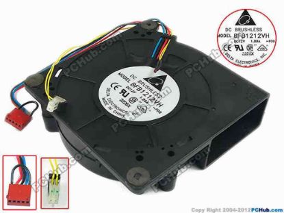 111445 Delta Electronics BFB1212VH Server - Blower Fan -F00, bw120x120x30, w110x3x5, 12V 1.88A Delta Electronics BFB1212VH Server - Blower Fan 